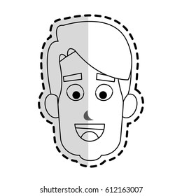 happy man cartoon icon image 