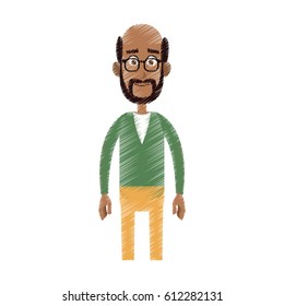 happy man cartoon icon image 