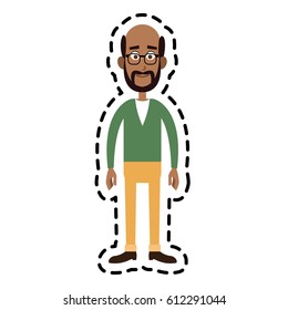 happy man cartoon icon image 