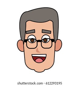 happy man cartoon icon image 