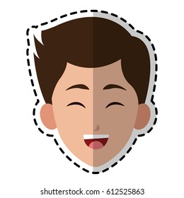 happy man cartoon icon image 