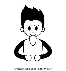 happy man cartoon icon image 