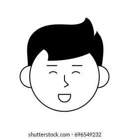 happy man cartoon icon image 