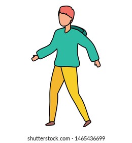 happy man celebrating arms up vector illustration