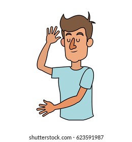 happy man with closed eyes icon image 