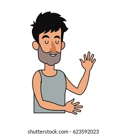happy man with closed eyes icon image 