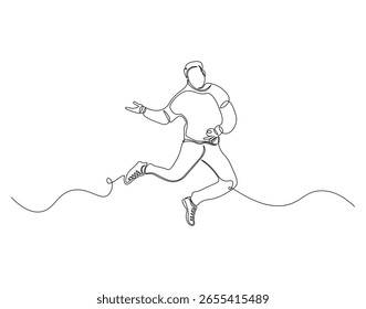 Happy man continuous line