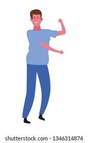 Happy man dancing cartoon