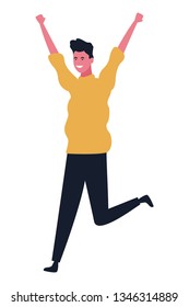 Happy man dancing cartoon