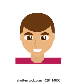 Happy man face cartoon