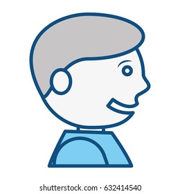 Happy man face cartoon