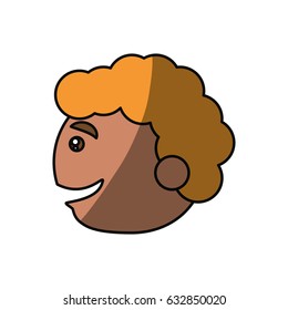 Happy man face cartoon