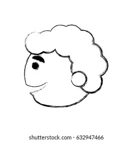 Happy man face cartoon