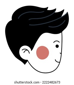 diseño de cara de hombre feliz sobre blanco