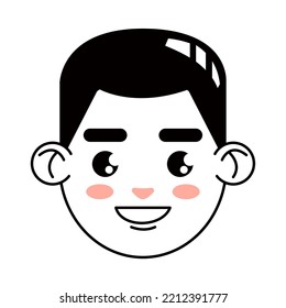 diseño de icono de cara de hombre feliz aislado