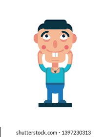 Happy man flat character design