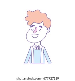 happy man with hairstyle and elegant suit