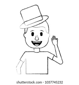 happy man hat humor portrait