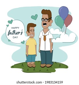 Happy man with his son Father day poster