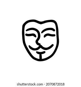 happy man icon in vector. Logotype - Doodle