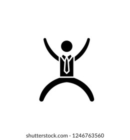 Happy man icon, vector sign on isolated background. Happy man concept symbol, illustration 