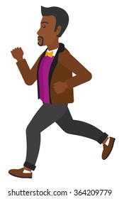 Happy man jogging.