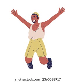 happy man jumping illustration vector isolated