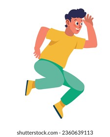happy man jumping vector isolated