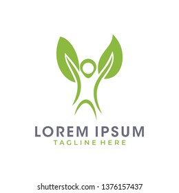 Happy man leaf logo