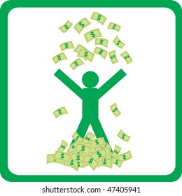 Happy man with money