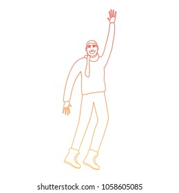 Happy man on winter