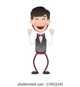 Happy man over isolated background. Vector design. 