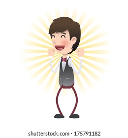 Happy man over isolated background. Vector design. 
