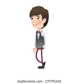 Happy man over isolated background. Vector design. 