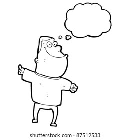 happy man pointing cartoon