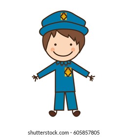 happy man police icon, vector illustration design