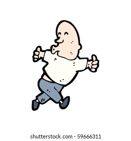 happy man running cartoon