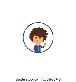 Happy man shows gesture cool. Vector illustration in cartoon style