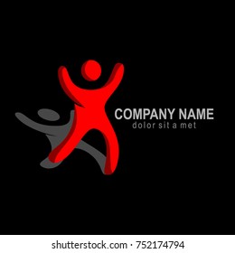 happy man sign vector logo