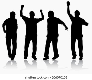 Happy man silhouette