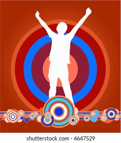 Happy man silhouette