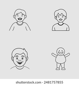 Happy Man silhouette vector art illustration