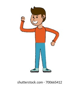 happy man smiling cartoon icon image 