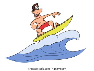 Happy man is surfing 2