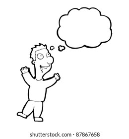happy man with thought bubble