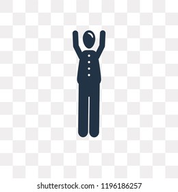 Happy man vector icon isolated on transparent background, Happy man transparency concept can be used web and mobile