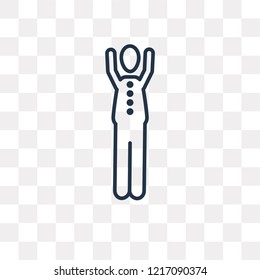 Happy man vector outline icon isolated on transparent background, high quality linear Happy man transparency concept can be used web and mobile