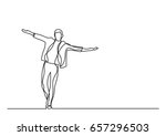 happy man walking - single line drawing
