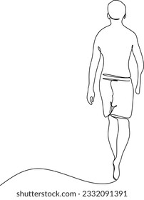 happy man walking - single line drawing