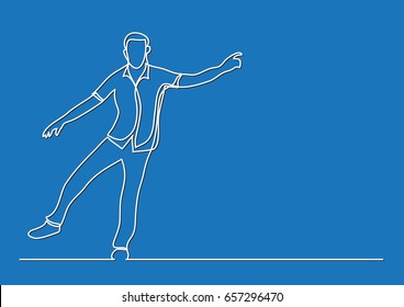 happy man walking - single line drawing